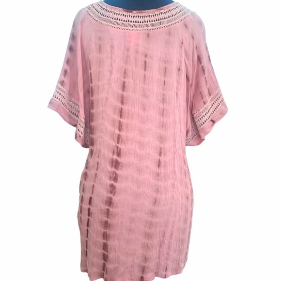 By Together Boho Crinkle Top Tie Dye Terracotta Rose Size Large - Picture 3 of 7